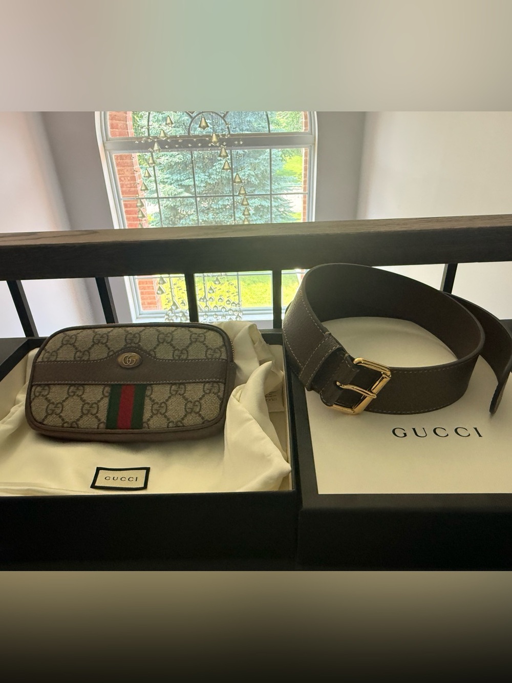 Gucci Ophidia GG Web Belt Bag Mini Beige Canvas/Leather